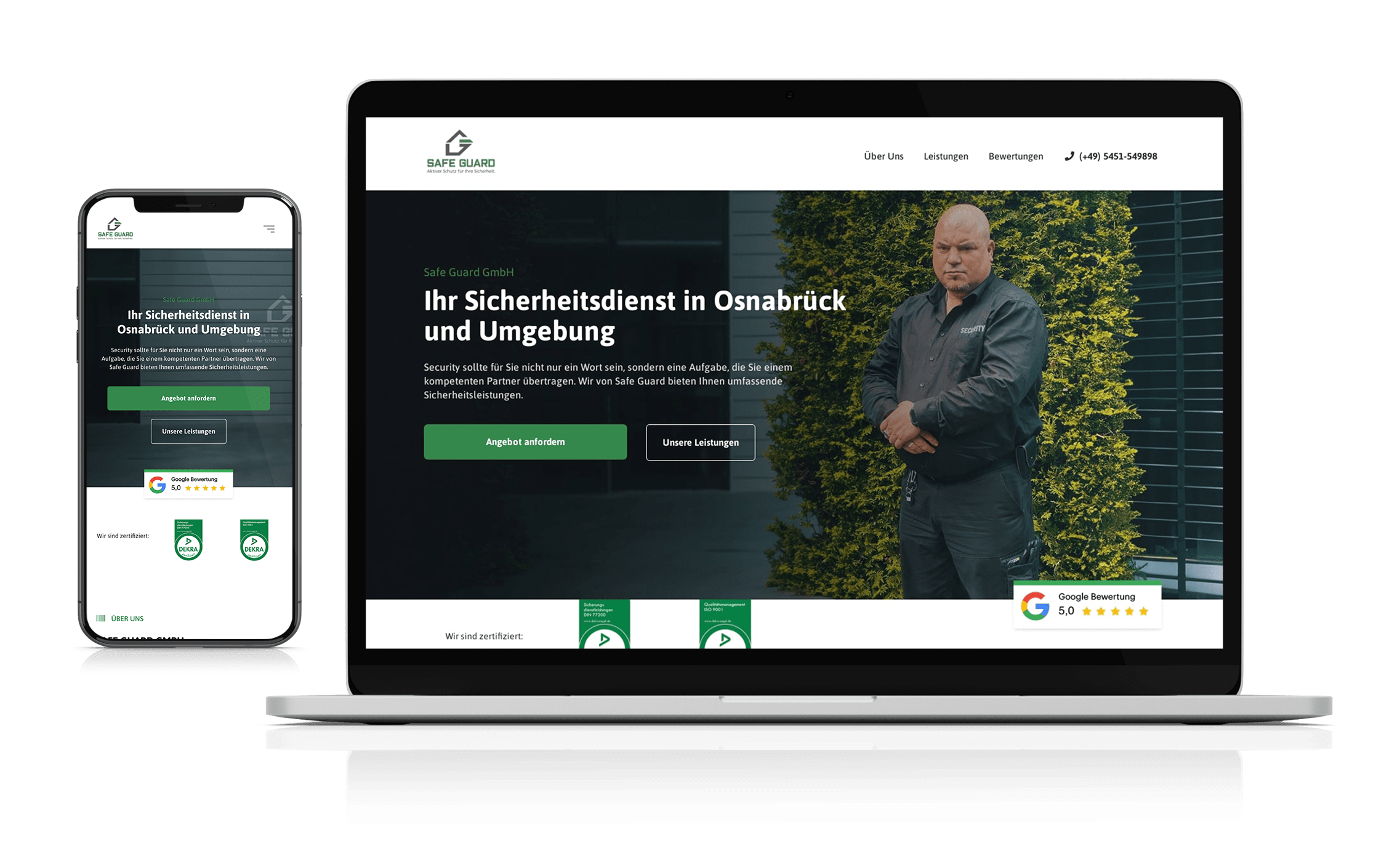 Landingpage erstellt: Safe Guard Security