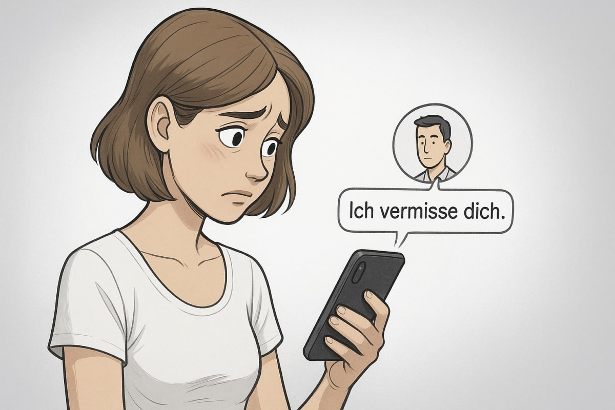 Narzisst schreibt "ich vermisse dich" nach Trennung