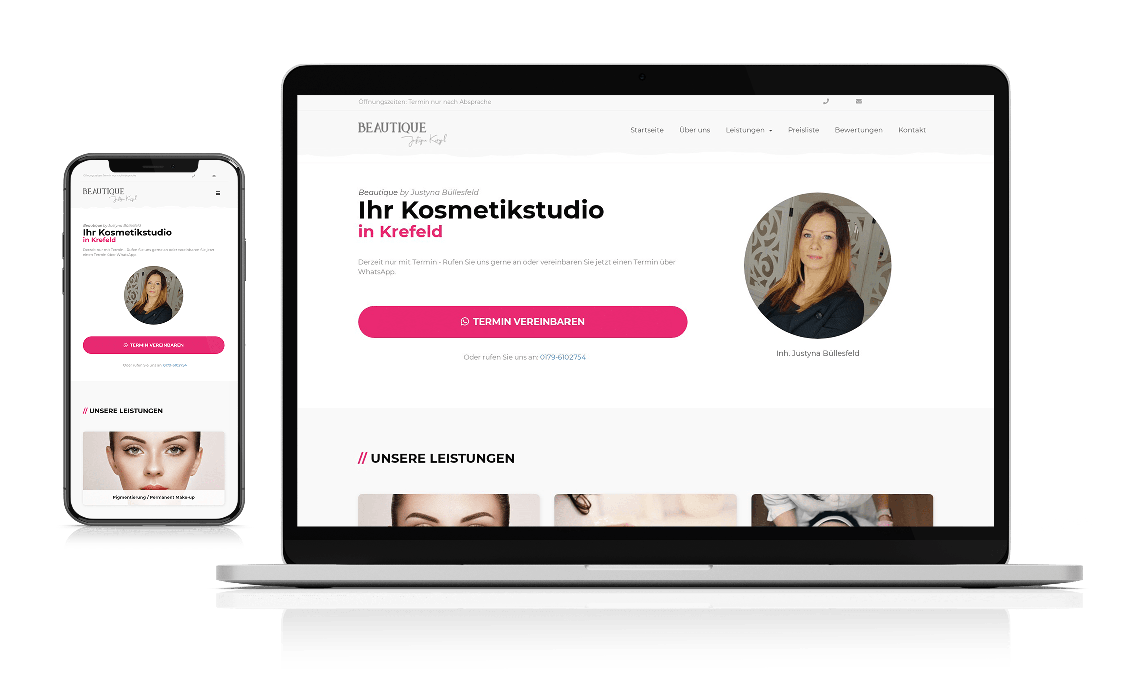 Landingpage erstellt: Beautique Kosmetikstudio