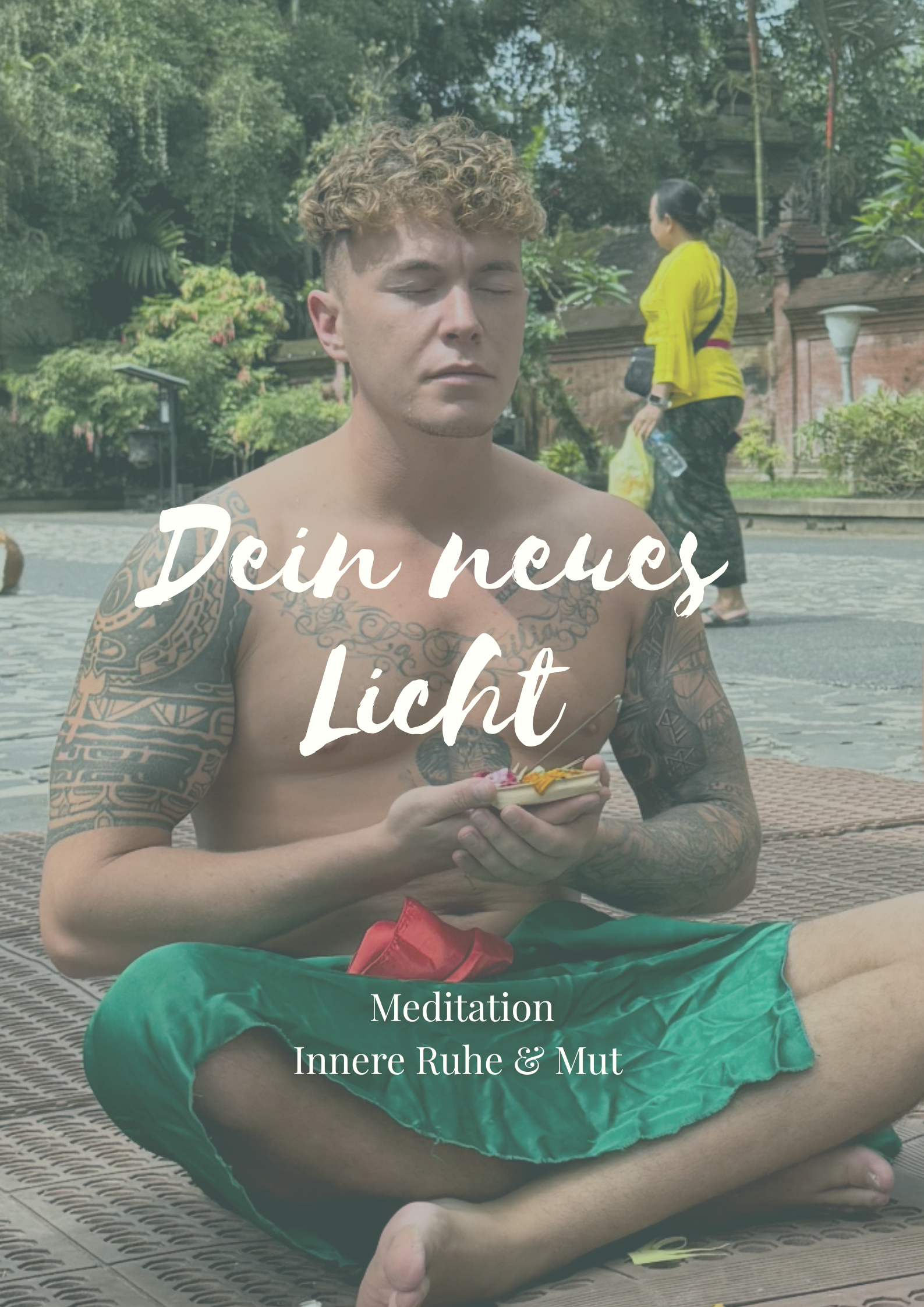 Pastell Aquamarin Meditation Foto geistige Gesundheit Poster.png