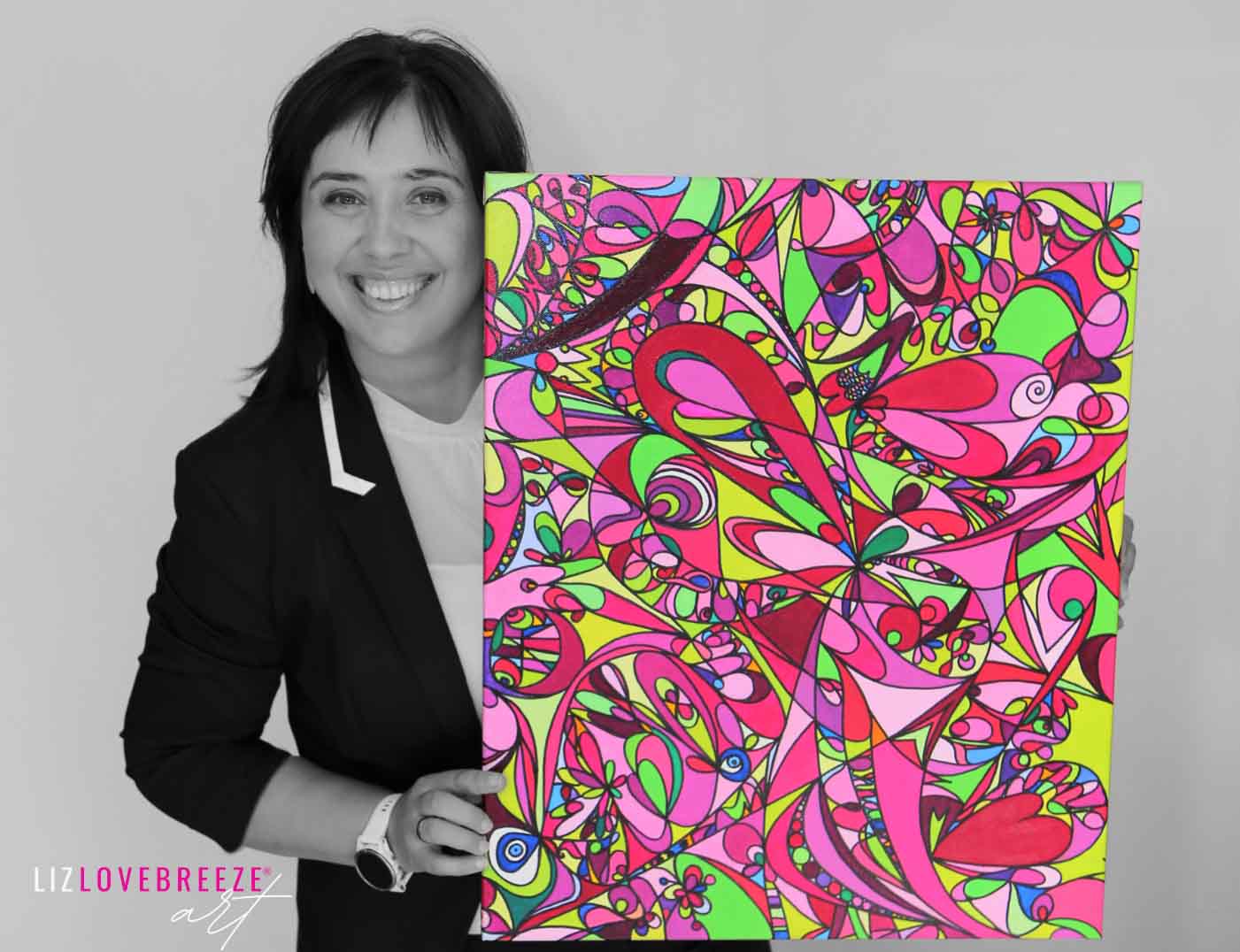 Liz Lovebreeze schwarz weiß mit buntem Auftragsbild pink grün_Startseite_corr_mit LOGO_web.jpg