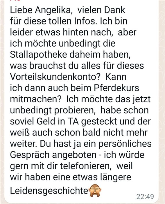 WhatsApp-Feedback einer Teilnehmerin