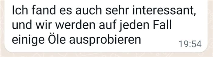 WhatsApp-Feedback einer Teilnehmerin