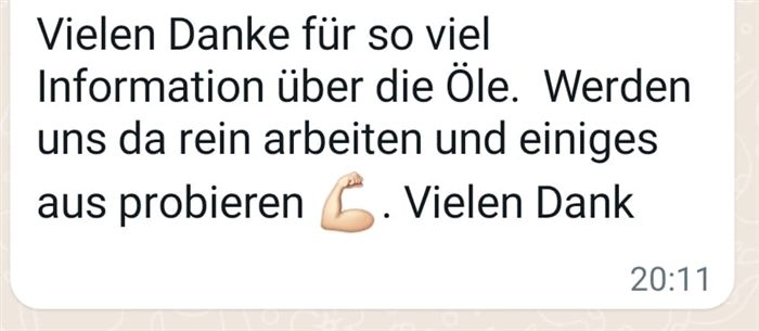 WhatsApp-Feedback einer Teilnehmerin