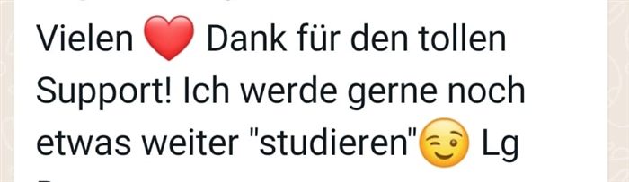 WhatsApp-Feedback einer Teilnehmerin