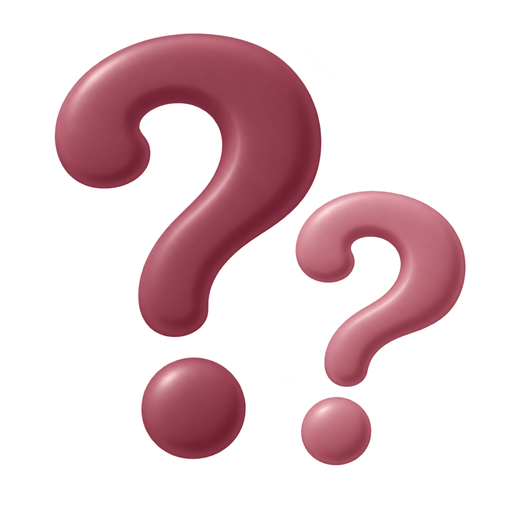 Zwei Fragezeichen im Markenstil für den FAQ-Bereich der Eventvermietung Halle Leipzig
