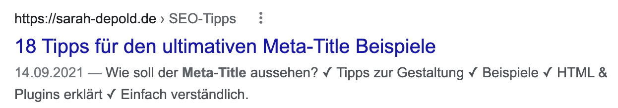 Meta-Titel und Beschreibung für SEO