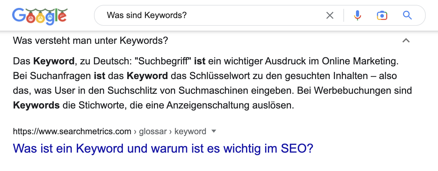 Was sind Keywords?