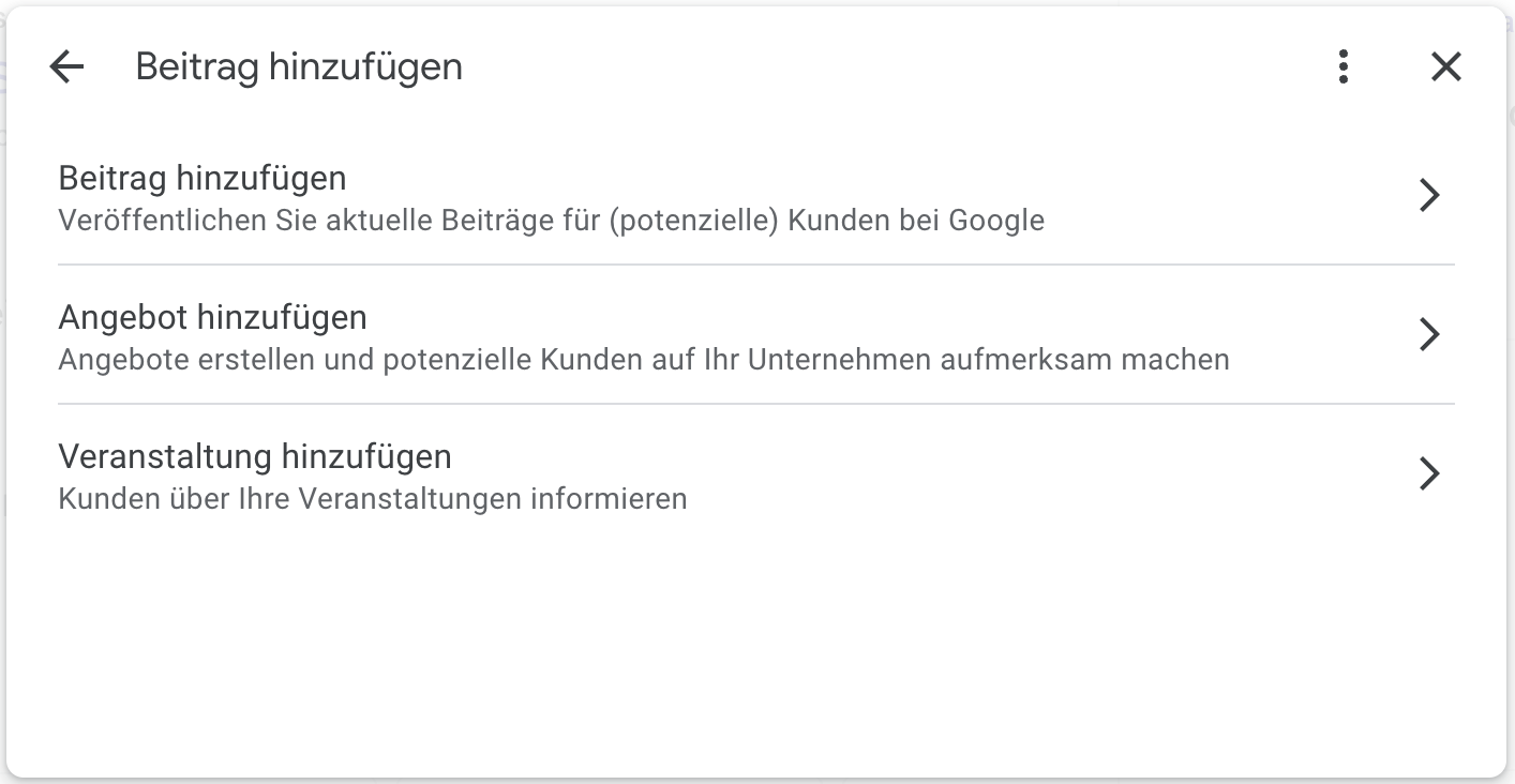 Beiträge Google my Business