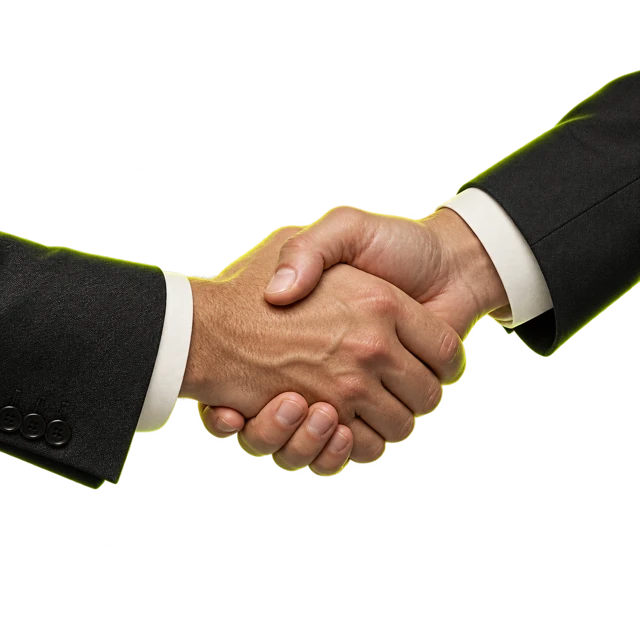 Freigestellter Handschlag als Symbol für neue Geschäftsverbindungen