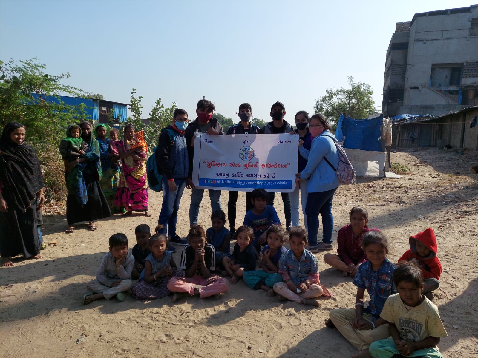 Food distribution drive organised by UUF volunteers
