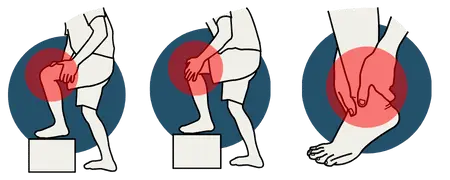 Schmerzmännchen mit Fußbeschwerden