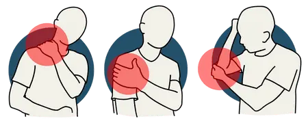 Schmerzmännchen mit Schulterschmerzen