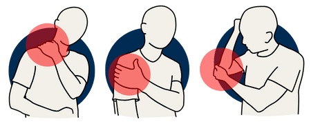 Schmerzmännchen mit Schulterschmerzen