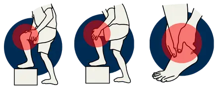 Schmerzmännchen mit Fußbeschwerden