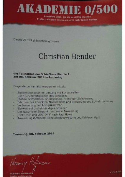 Christian Bender Qualifikation