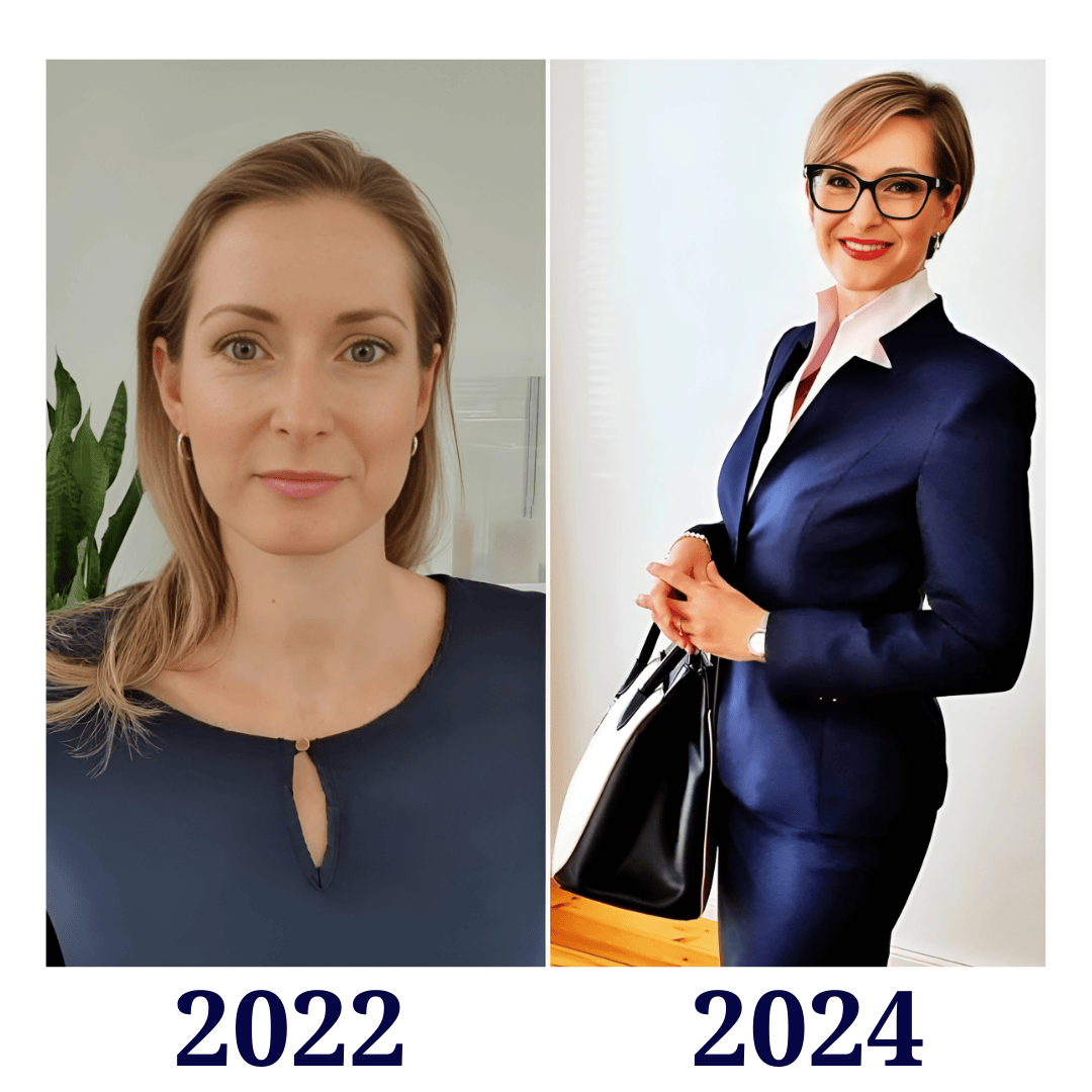 Transformation vorher nachher von Business Mama zur souveränen Business Lady