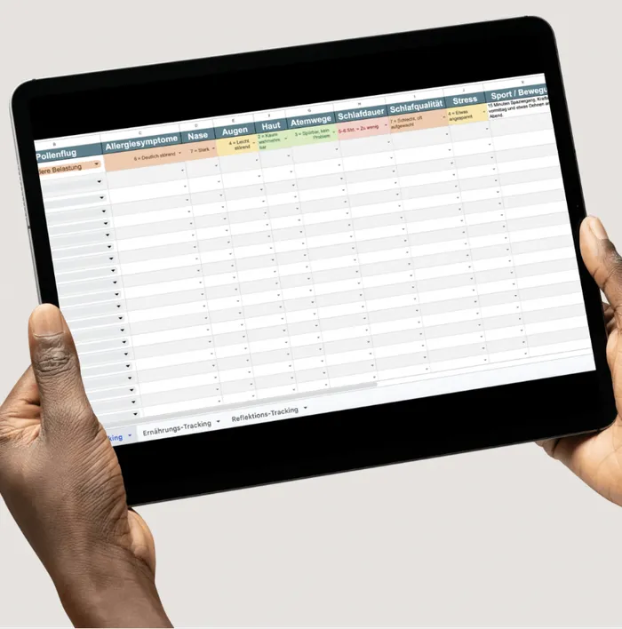 Symptom-Tracker auf dem Tablet