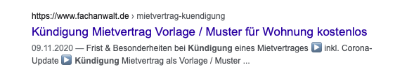 Beispiel: Blog-Beitrag zum Thema "Kündigung"