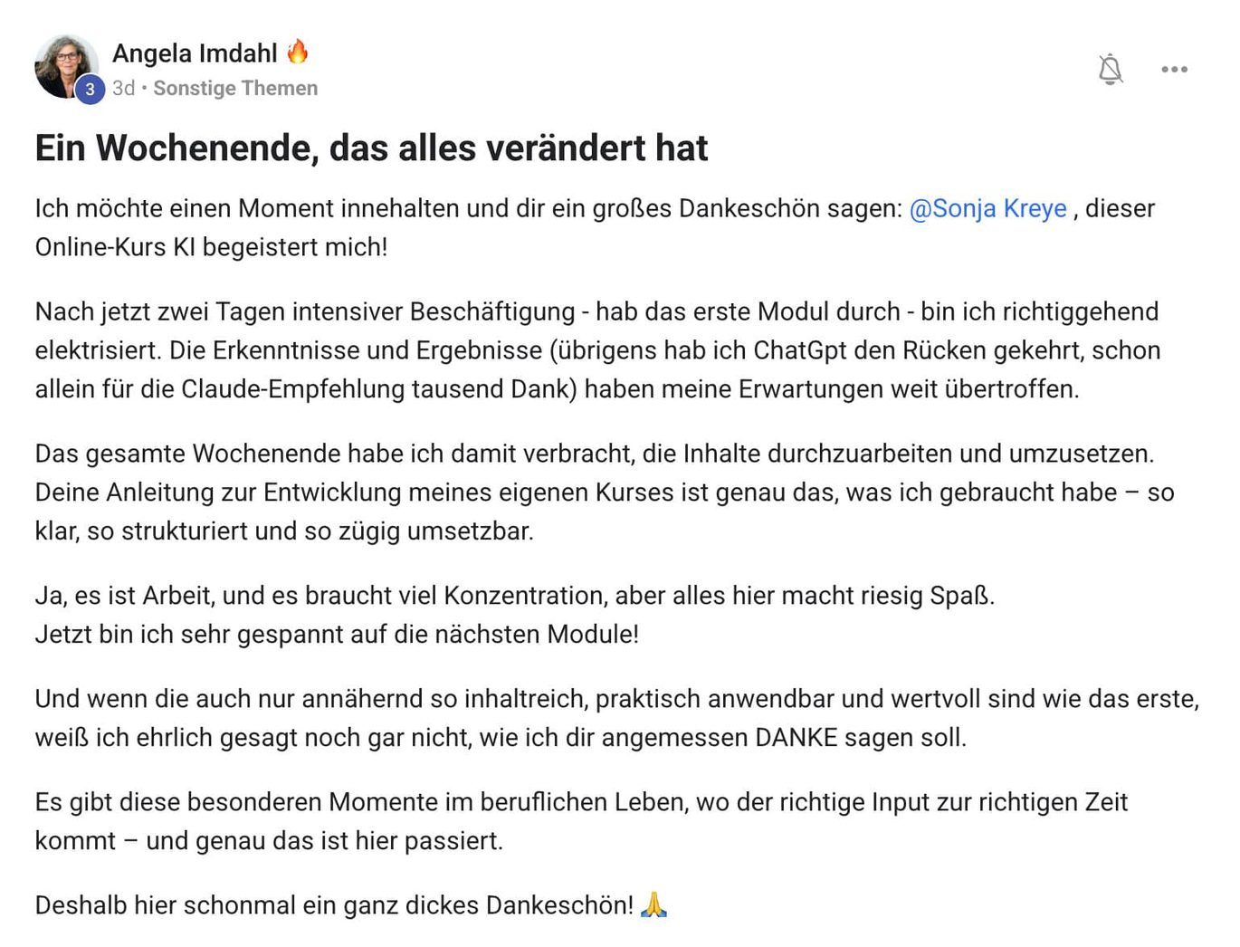 Kundenstimme Angela Imdahl