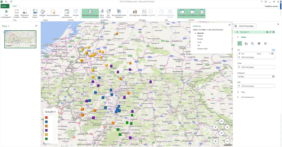 Terminplanung Excel 3D Karte SlotFinder Alternative
