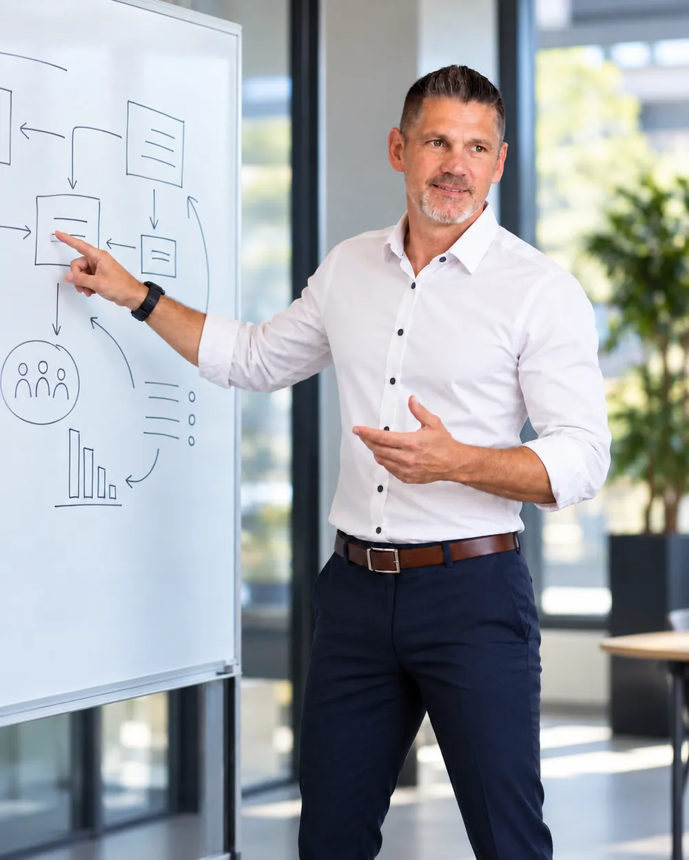 Markus Ritter im Workshop am Whiteboard