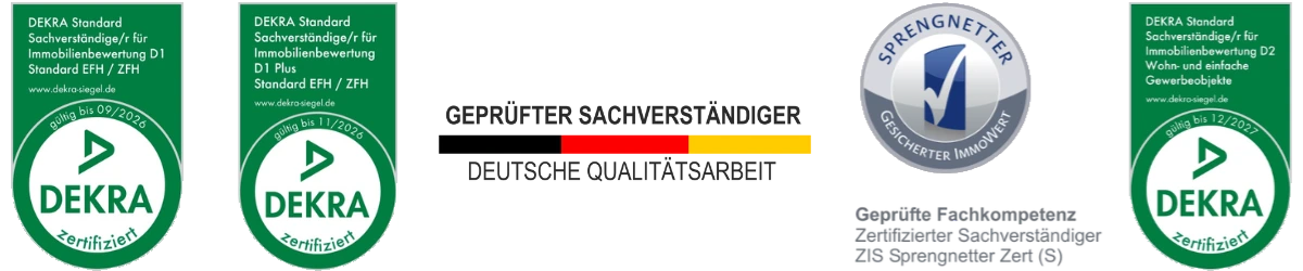 Qualifikation Zertifikat ISO Zertifizierung Immobiliengutachter