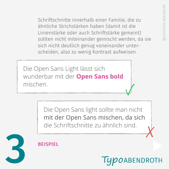 2 Typografie Schriftkombination: 2.-Faustregel unterschiedliche Schriften mischen - Beispiel 3