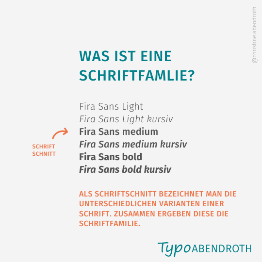 Typografie Schriftkombination - 1. Faustregel: Was ist eine Schrift-Familie?