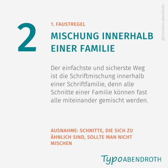 Typografie Schriftkombination - 1. Faustregel: Mischung innerhalb einer Schrift-Familie