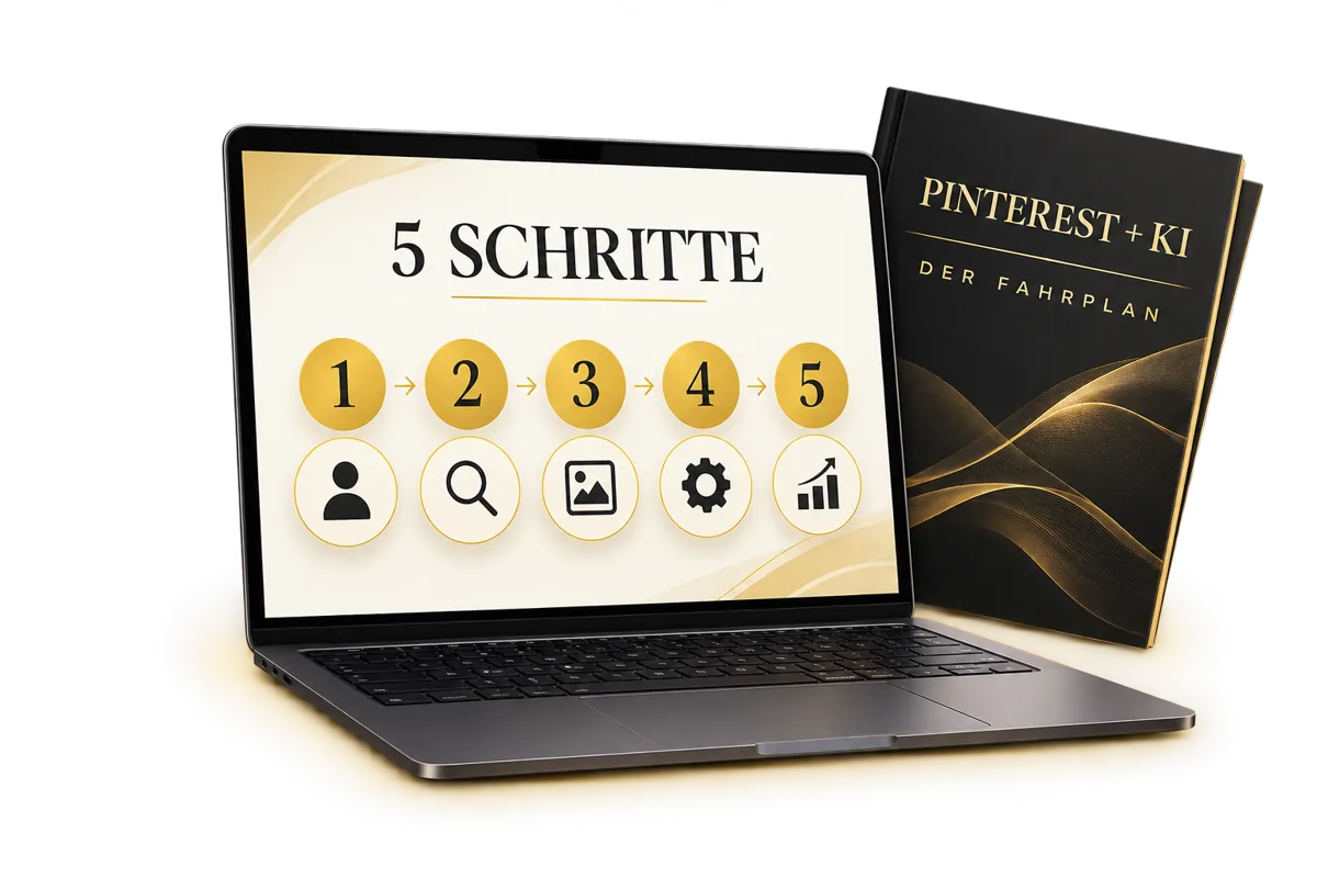 Laptop mit dem Pinterest-KI-Fahrplan