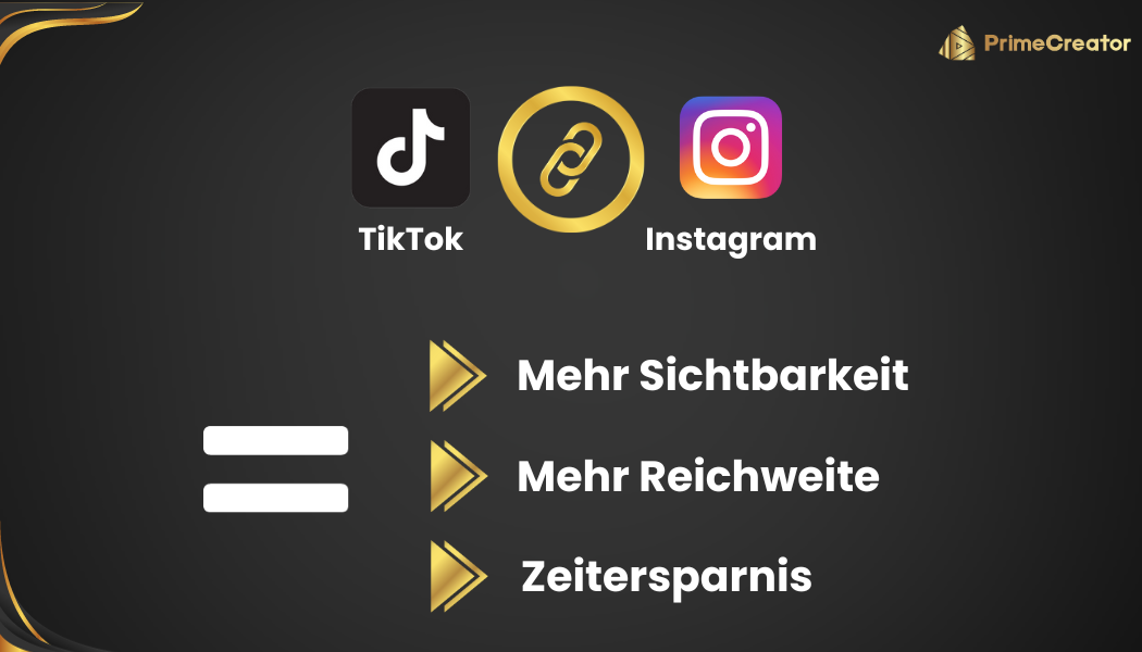 Das Bild beschreibt die Vorteil der Verbindung von TikTok mit Instagram