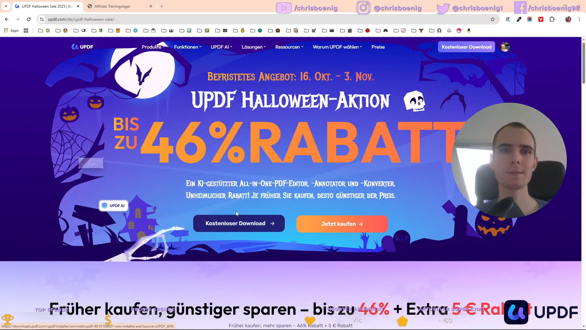 Persönliches Foto mit UPDF-Logo und Daumen-hoch-Emoji