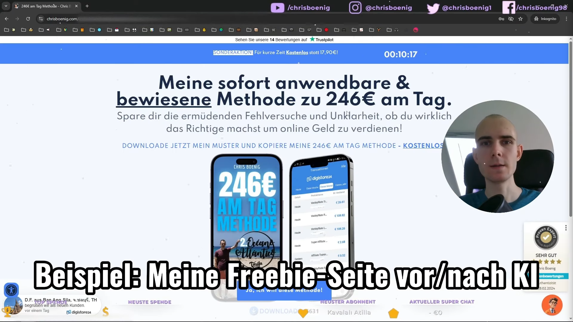 Side-by-Side-Vergleich deiner alten und neuen Page