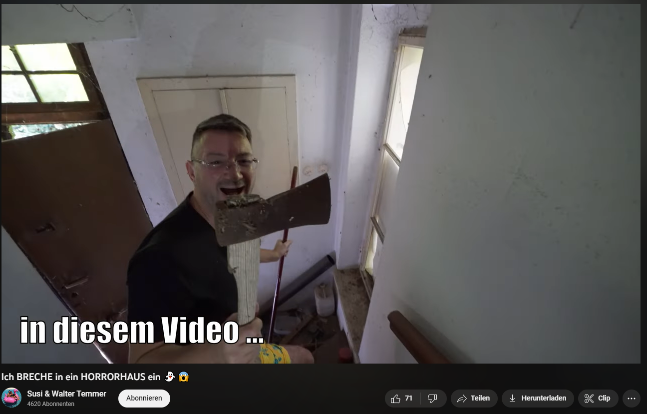 Walter Temmer bricht in ein Horrorhaus ein