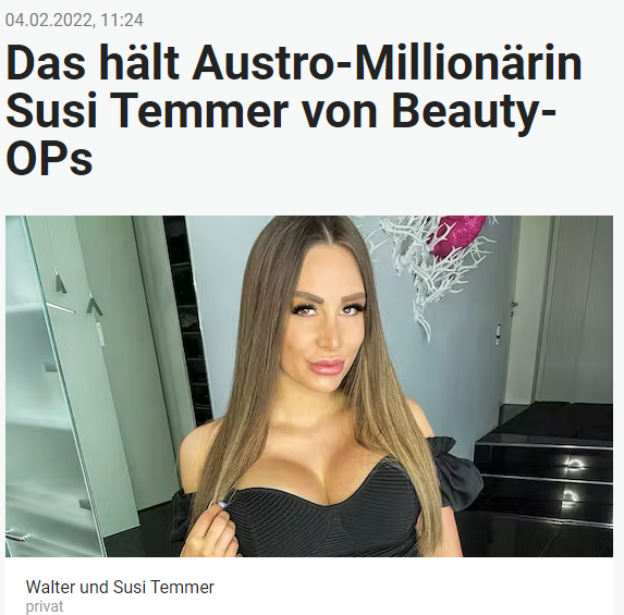 Was hält Susi Temmer von Beauty OP's?