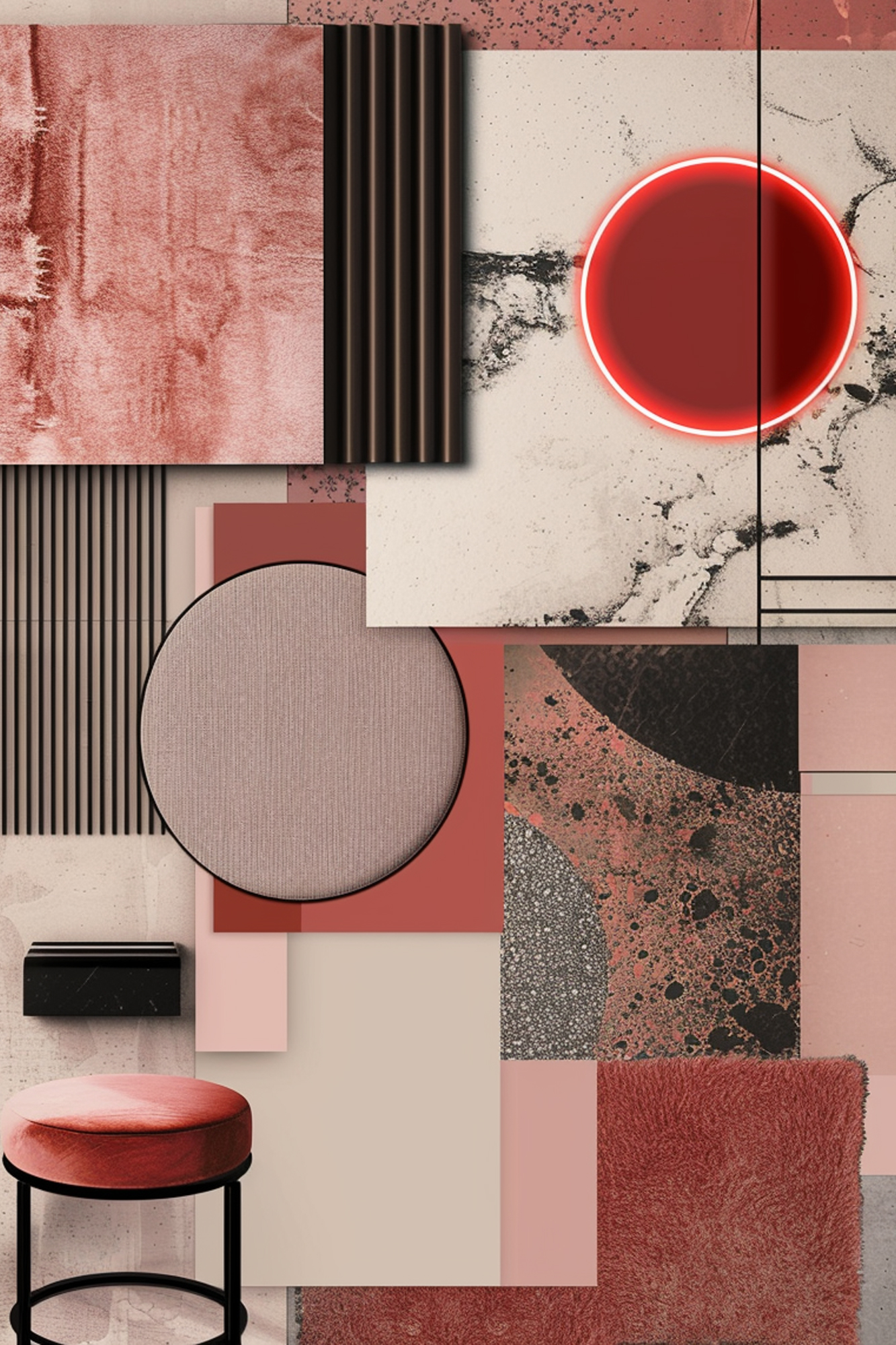 Materialcollage: Wie aus Mustern, Farben und Oberflächen eine Idee Form annimmt