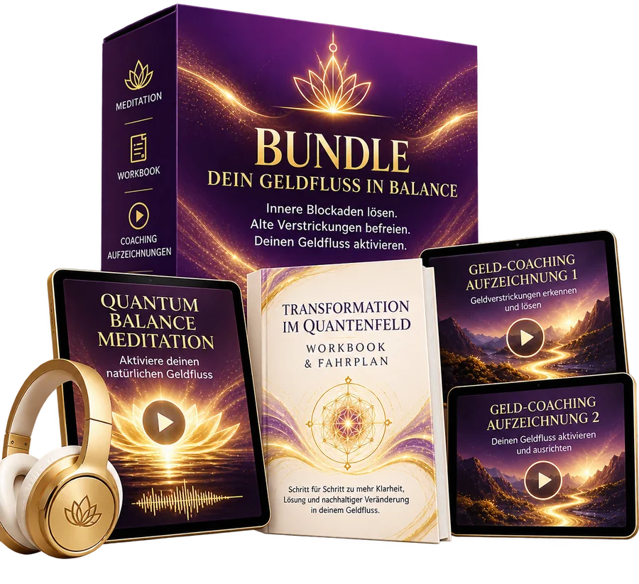 Money Reset Bundle: Quantum Balance Meditation, Workbook Transformation im Quantenfeld und 2 Geld-Coaching-Aufzeichnungen