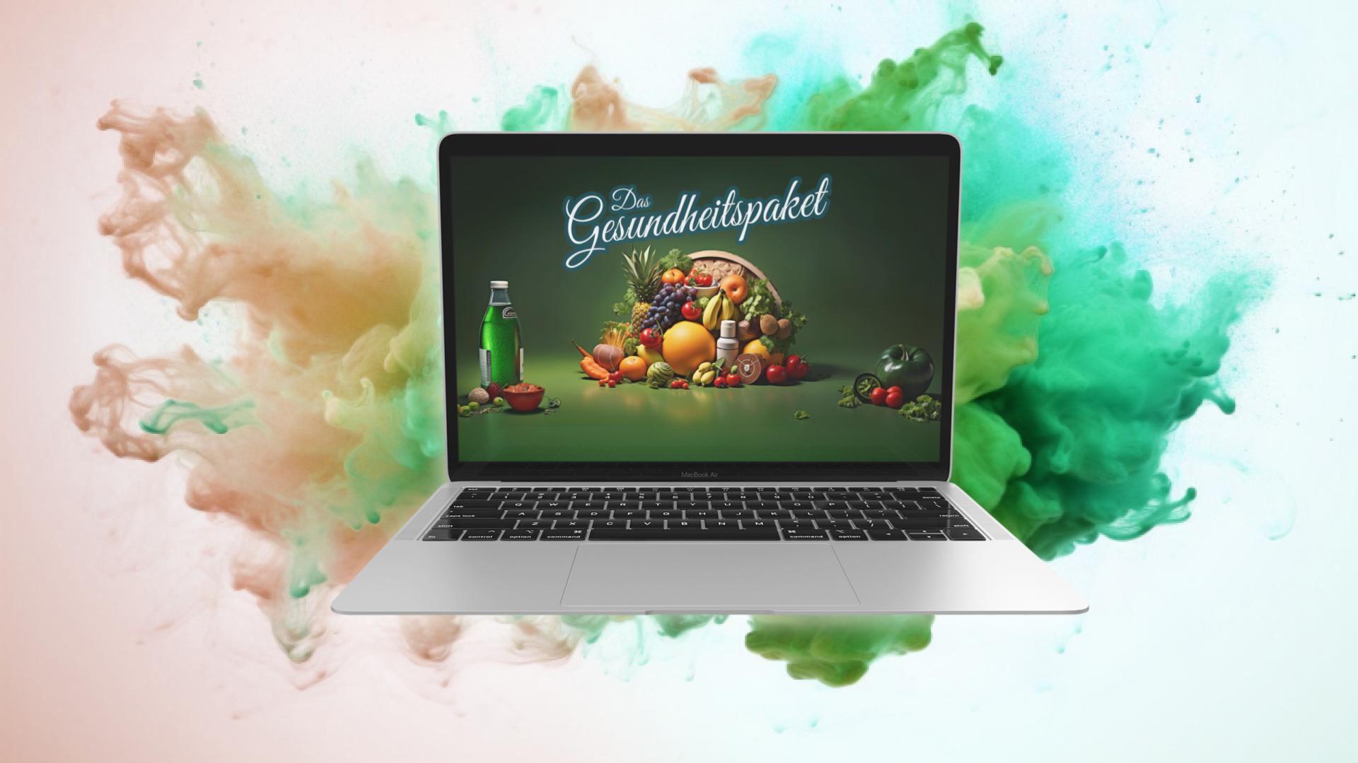 Gesundheitspaket und laptop mockup