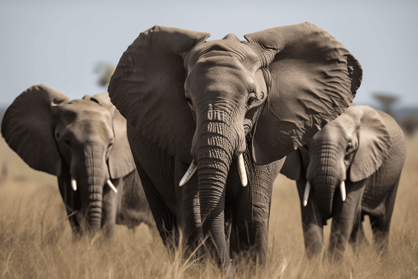 Elefantenfamilie in der Serengeti, Tansania