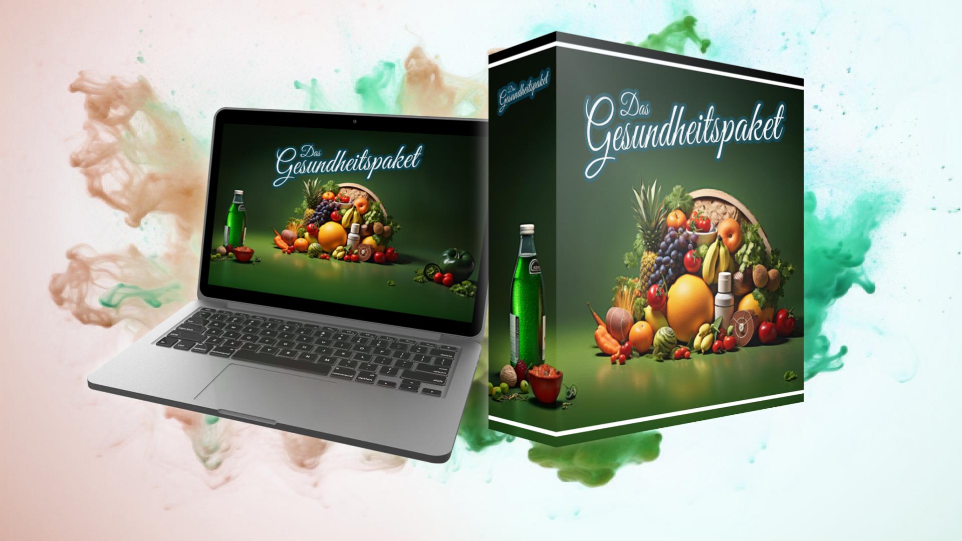 Gesundheitspaket und laptop mockup