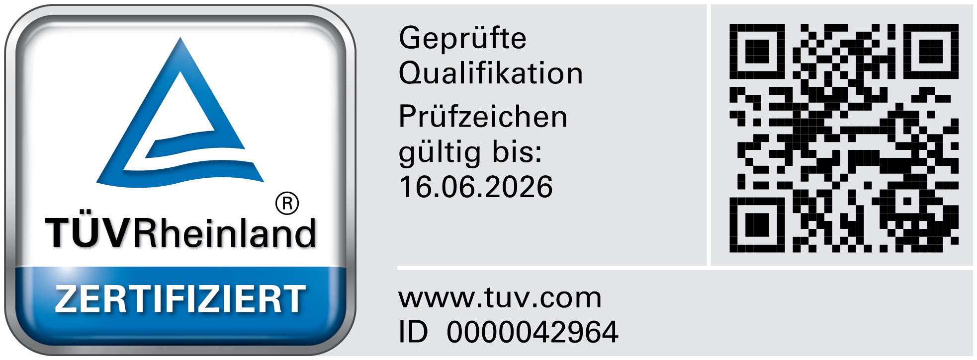 TÜV-Zertifikat bis 2026