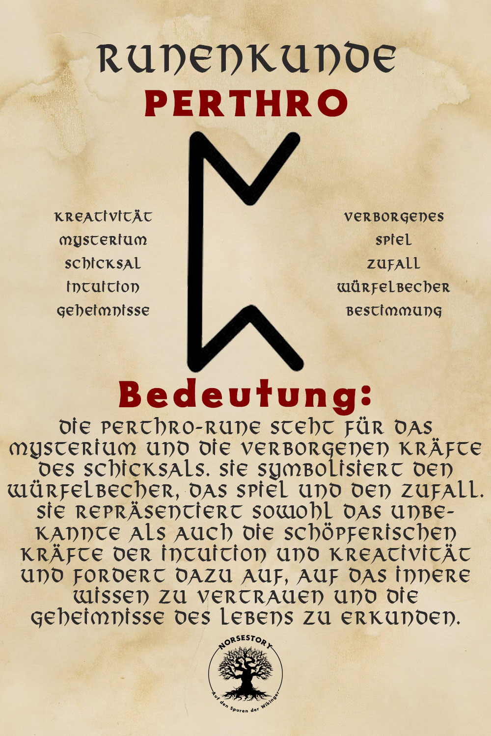 Nordische Rune der Wikinger Perthro