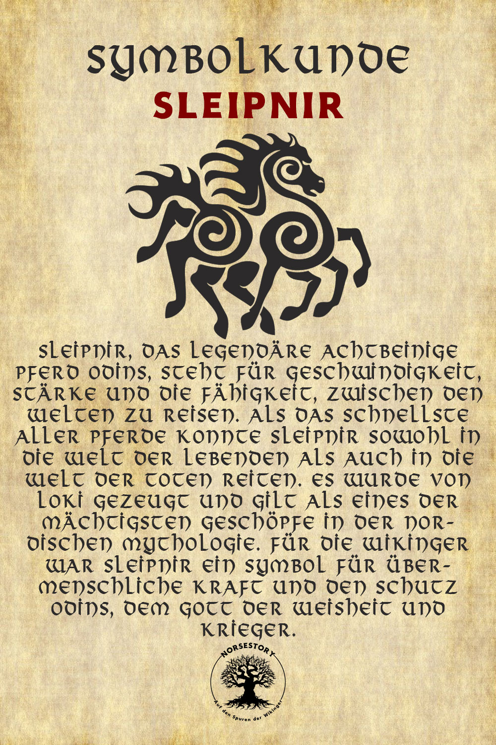 Symbole der Nordischen Mythologie und Wikinger: Sleipnir