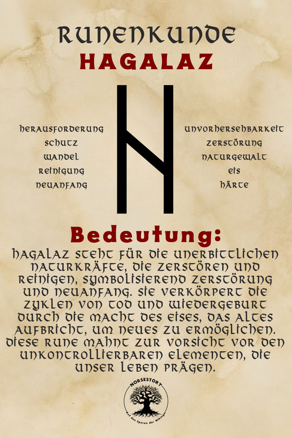 Nordische Rune der Wikinger Hagalaz