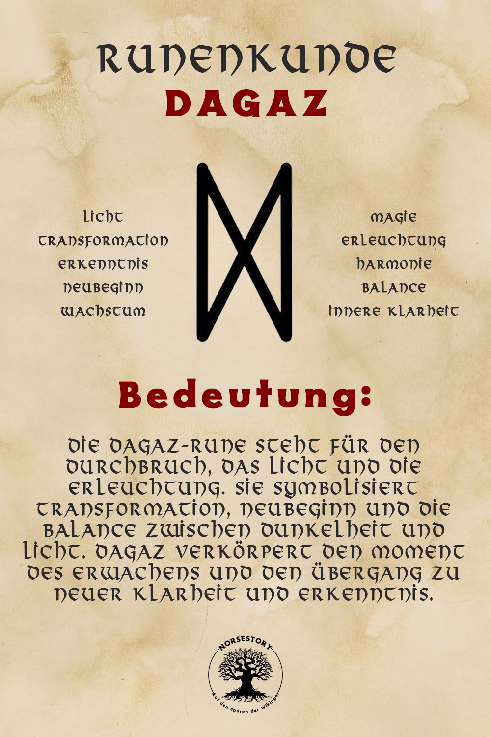 Nordische Rune der Wikinger Dagaz