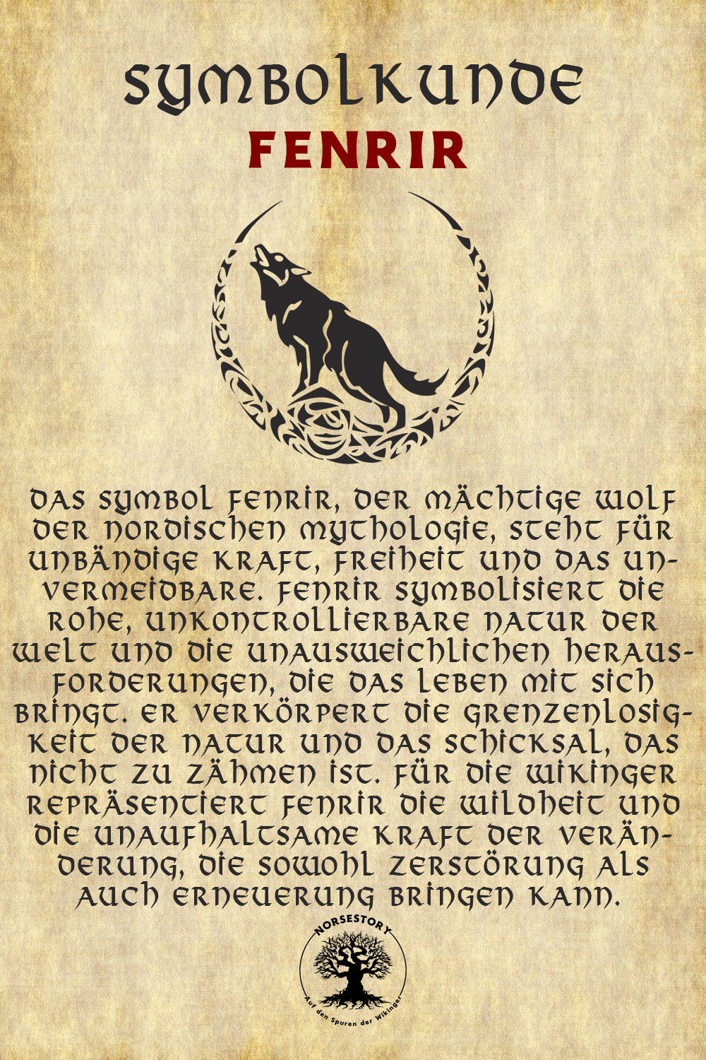 Symbole der Nordischen Mythologie und Wikinger: Wikinger Fenrir