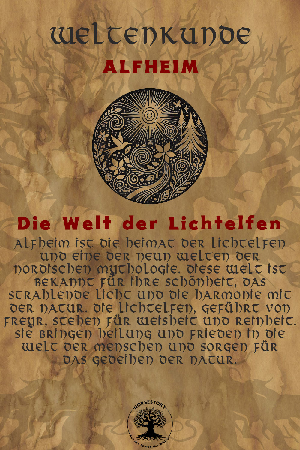 Wikinger Welten und nordische Welten am Yggdrasil: Alfheim