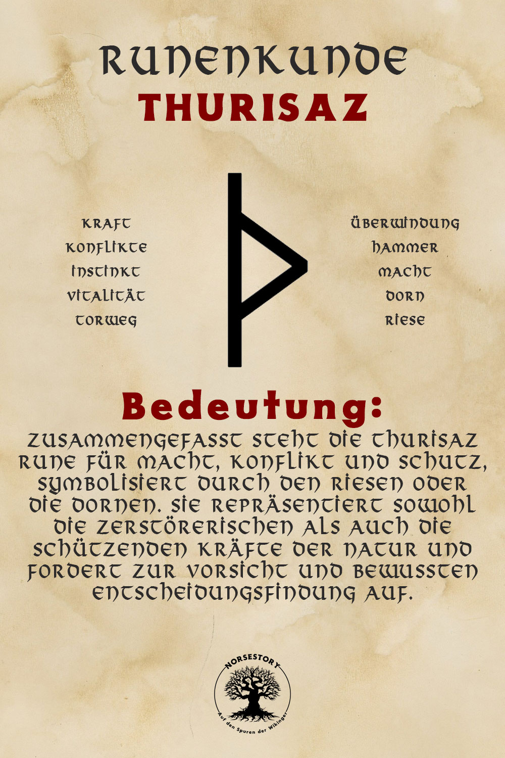 Nordische Rune der Wikinger Thurisaz