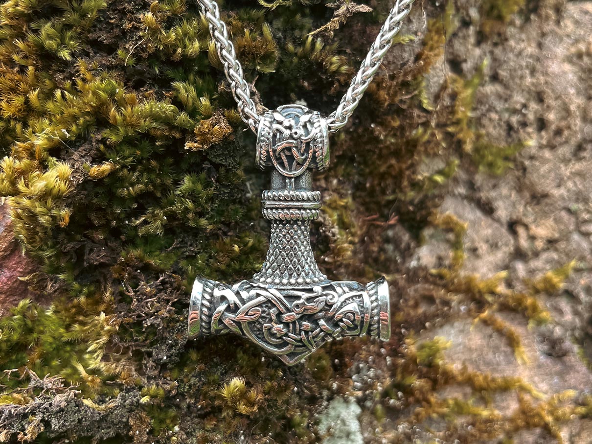 Wikinger Kette - Wikinger Kette mit Anhänger Mjölnir - Thors Hammer